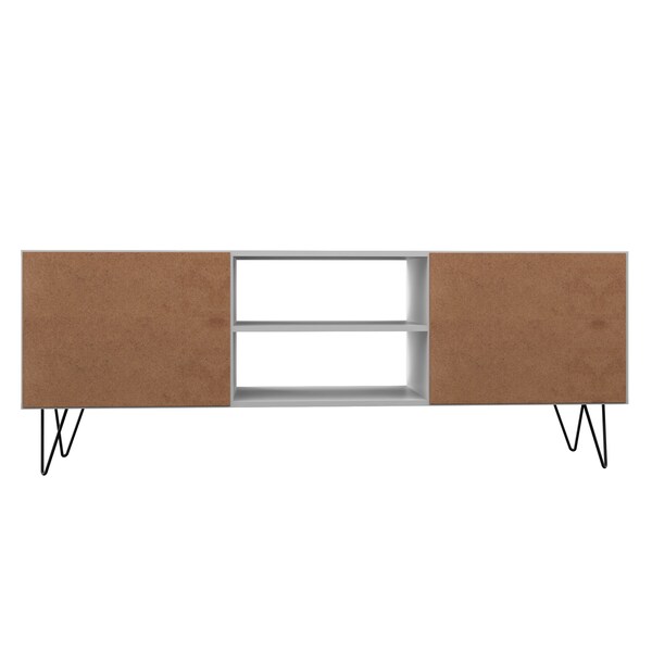 Manhattan Comfort Nolita 63" TV Stand with 6 Shelves in White - 167AMC198
