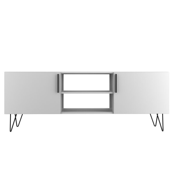 Manhattan Comfort Nolita 63" TV Stand with 6 Shelves in White - 167AMC198