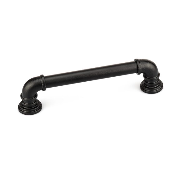 Richelieu 8-13/16 in. (224 mm) Center-to-Center Matte Black Forged Iron Eclectic Barn Door Pull - BP9547224900