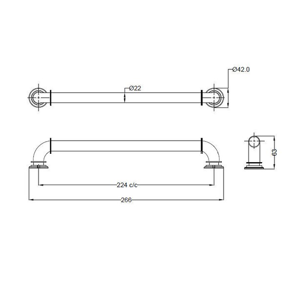 Richelieu 8-13/16 in. (224 mm) Center-to-Center Matte Black Forged Iron Eclectic Barn Door Pull - BP9547224900