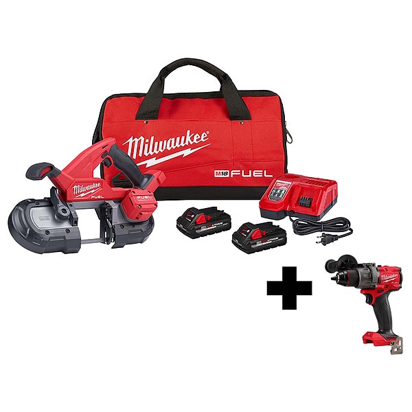 Milwaukee Tool M18 Band Saw Kit w M18 1/2" Hammer Drill - 2829-22, 2904-20