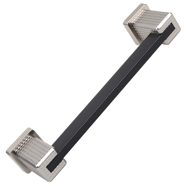 Gliderite Hardware 5 in. Center to Center Modern Embossed Matte Black Cabinet Pull - 52060-128-MB - 52060-128-MB-1