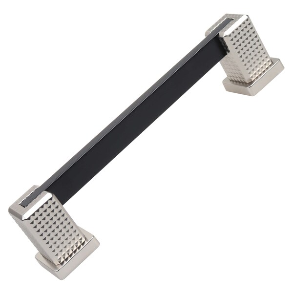 Gliderite Hardware 5 in. Center to Center Modern Embossed Matte Black Cabinet Pull - 52060-128-MB - 52060-128-MB-1
