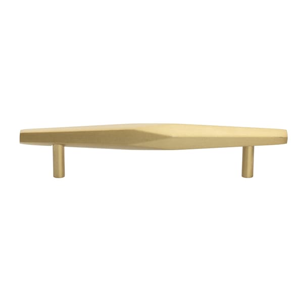 Gliderite Hardware 5-1/16 in. Center to Center Faceted Bar Pull Satin Gold - 4789-128-SG-1