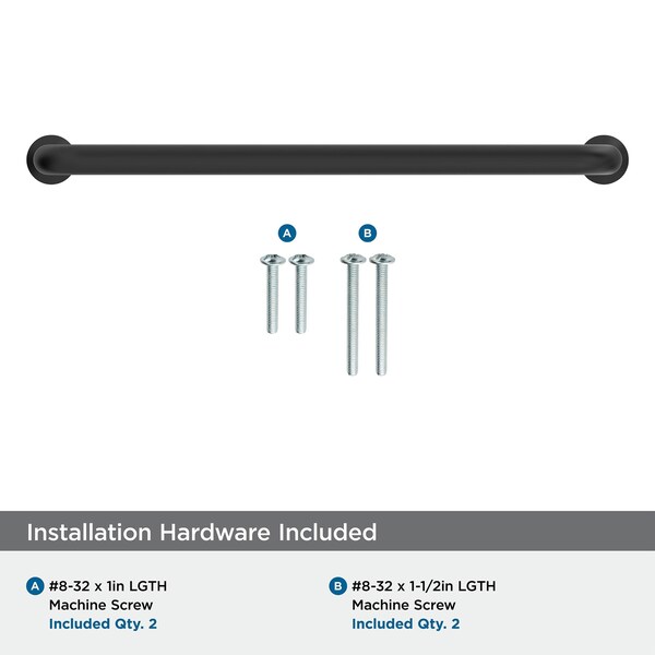 Amerock Factor 6-5/16 inch 160mm Center-to-Center Matte Black Cabinet Pull - BP37381FB