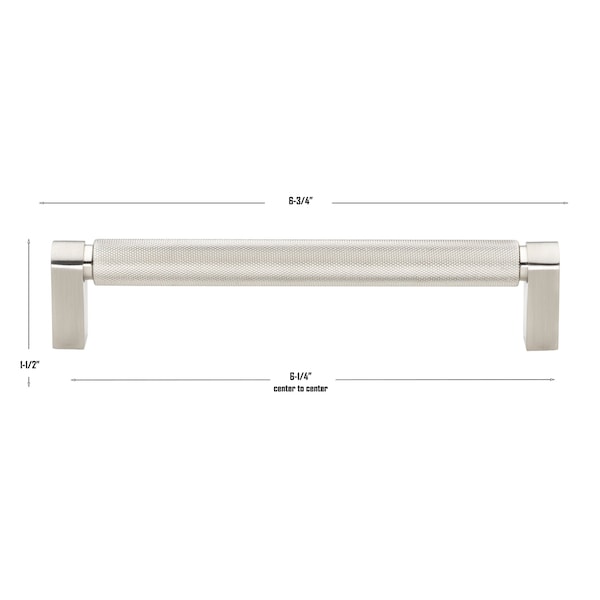 Gliderite Hardware 6-1/4 in. Center to Center Knurled Bar Pull Satin Nickel, 10PK - 4788-160-SN-10