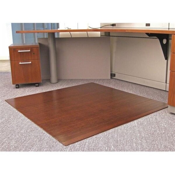 Anji Mountain Anji Mountain AMB24035 48 x 42 Inch Dark Cherry Bamboo Roll-Up Chair Mat without Tongue - AMB24035