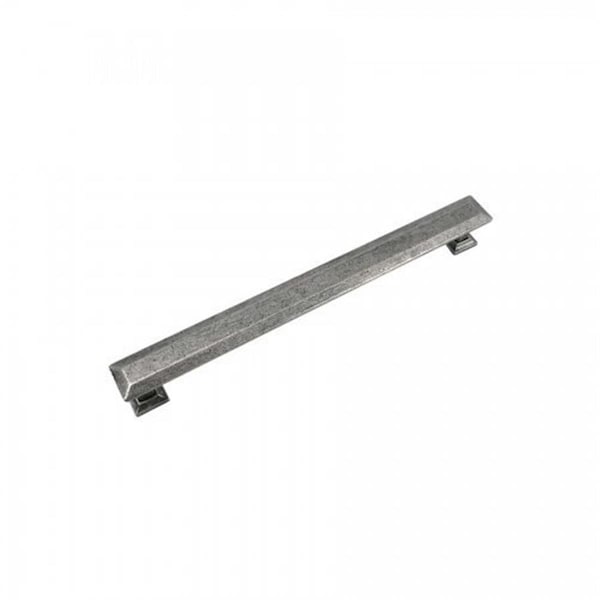 Strategic Brands 8 in. Distressed Pewter Poise Cabinet Pull with Back Plate - 83864