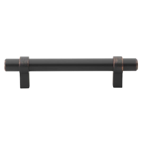 Gliderite Hardware 3-3/4 in. Center to Center Oil Rubbed Bronze Solid Steel Bar Pull - 4006-96-ORB, 25PK - 4006-96-ORB-25