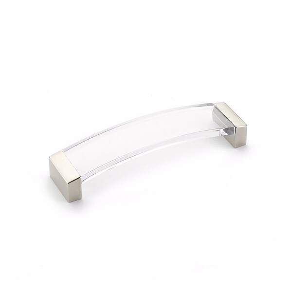 Schaub 5-1/16in Center to Center Positano Arch Clear Cabinet Pull Satin Nickel Finish - 320-15-CL