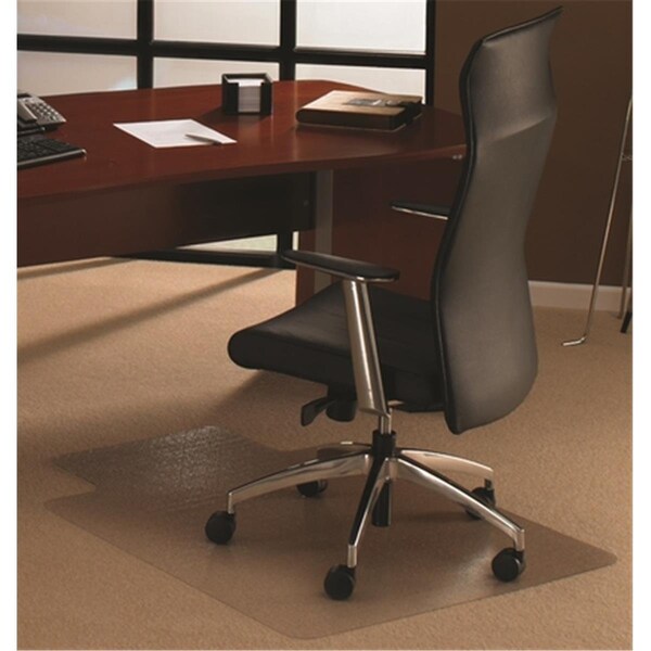 Wall-To-Wall Enhanced Polymer Rectangular Lipped Chair Mat For Standard Pile Carpets 0.38 In, Clear 36 X 48 In. - WA289481