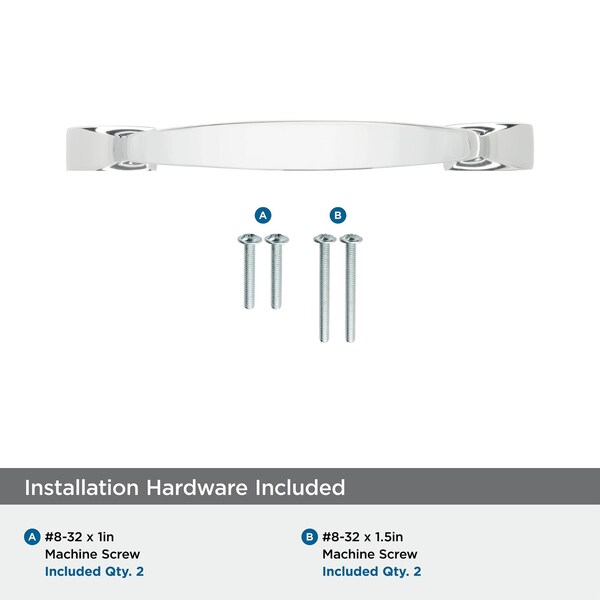 Amerock Highland Ridge 3-3/4 in 96 mm Center-to-Center Polished Chrome Cabinet Pull - BP5531726