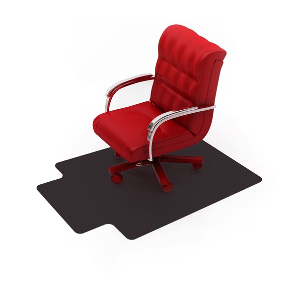 Floortex Advantagemat Black Vinyl Lipped Chair Mat for Hard Floor, 36'' x 48'', Shipped Rolled - FR123648HLBV