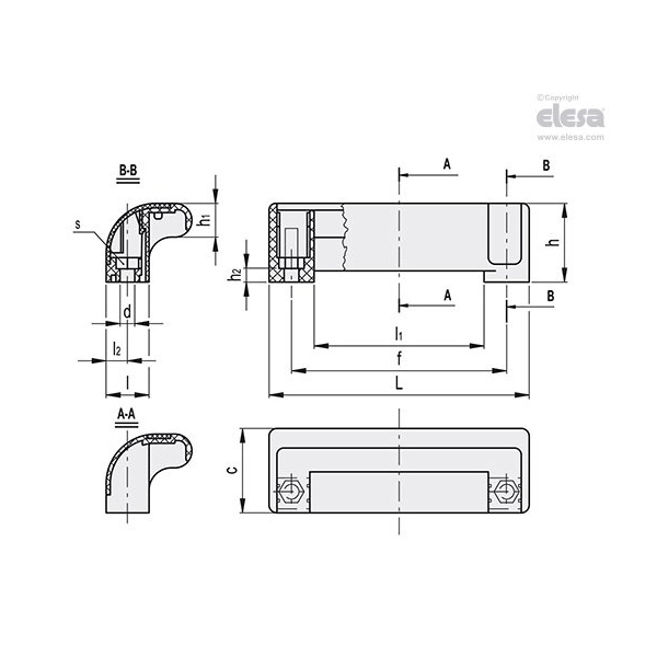 Elesa Guard safety ledge handles, M.990/115 EH-6-C9 - M.990