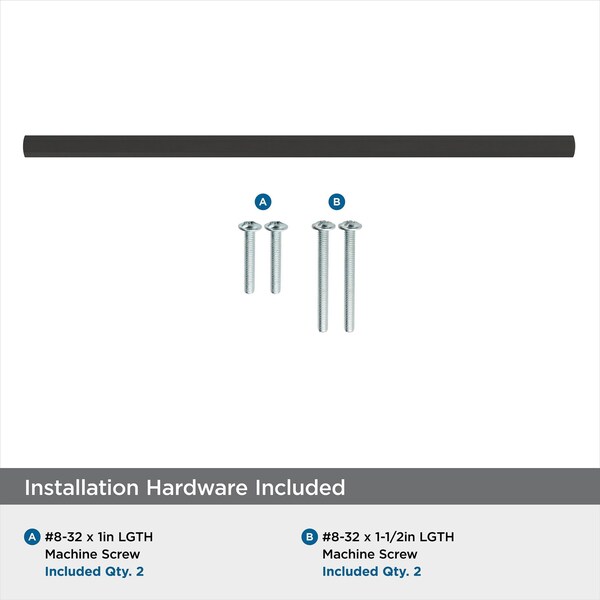 Amerock Caliber 10-1/16 in 256 mm Center-to-Center Matte Black Cabinet Pull - BP36877FB