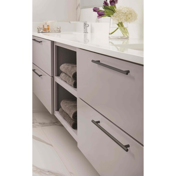 Amerock Caliber 10-1/16 in 256 mm Center-to-Center Matte Black Cabinet Pull - BP36877FB