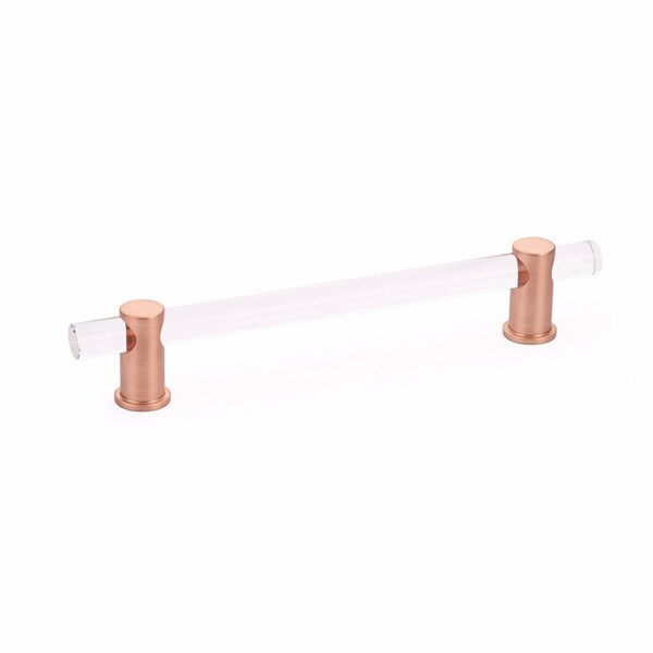 Schaub 6in Center to Center Lumiere Cabinet Pull Brushed Rose Gold Finish - 406-BRG