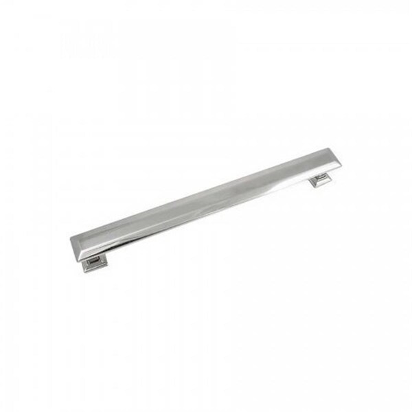 Strategic Brands 8 in. Polished Nickel Poise Cabinet Pull with Back Plate - 83814