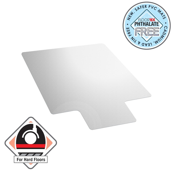 Floortex Valuemat Vinyl Lipped Chair Mat for Hard Floor - 48" x 51" - FR1213017LV