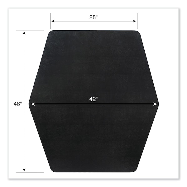 Es Robbins Game Zone Chair Mat, For Hard Floor/Medium Pile Carpet, 42 x 46, Black - 121563