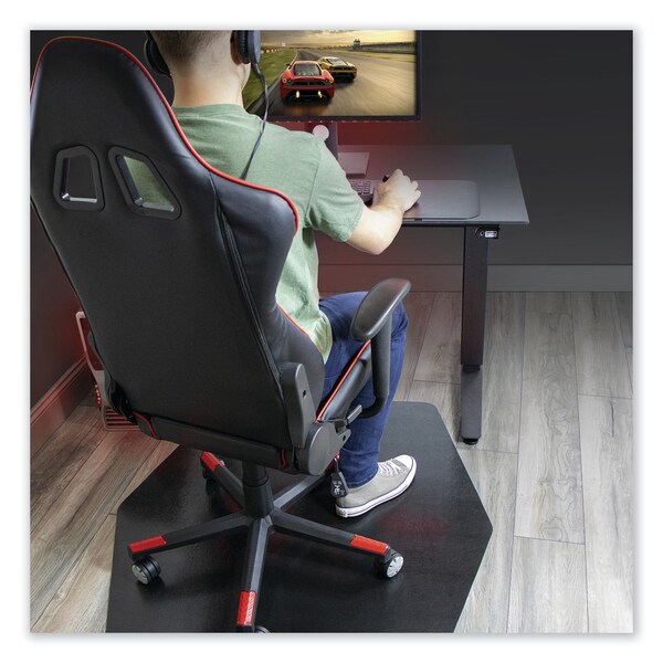 Es Robbins Game Zone Chair Mat, For Hard Floor/Medium Pile Carpet, 42 x 46, Black - 121563