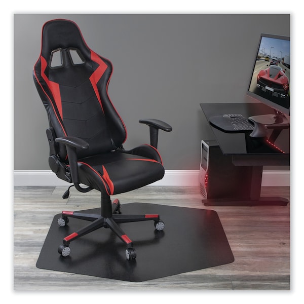 Es Robbins Game Zone Chair Mat, For Hard Floor/Medium Pile Carpet, 42 x 46, Black - 121563