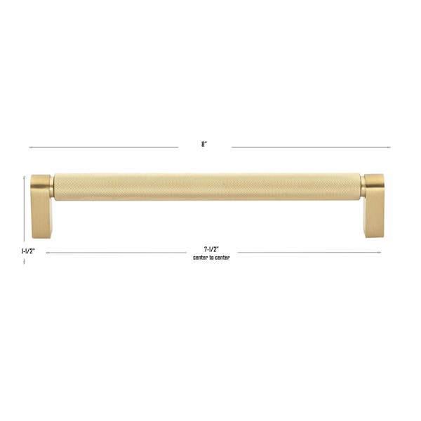 Gliderite Hardware 7-9/16 in. Center to Center Knurled Bar Pull Satin Gold, 25PK - 4788-192-SG-25