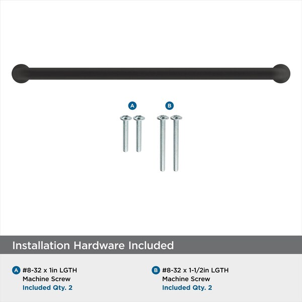 Amerock Factor 7-9/16 in 192 mm Center-to-Center Matte Black Cabinet Pull - BP36783FB