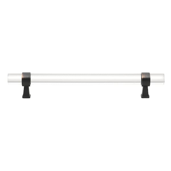 Gliderite Hardware 6-1/4 in. Center to Center Clear Acrylic Cabinet Pull Oil Rubbed Bronze, 25PK - 4718-160-ORB-25