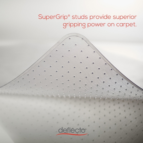 Deflecto Chair Mat 36"x48", Traditional Lip Shape, Clear, for Carpet - CM14113