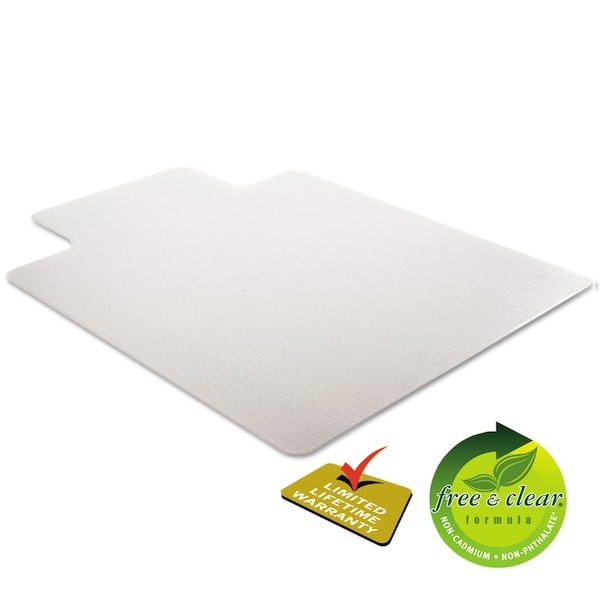 Deflecto Chair Mat 36"x48", Traditional Lip Shape, Clear, for Carpet - CM14113