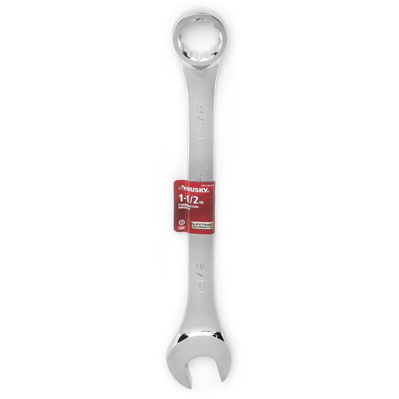 Husky 1-1/2 in. 12-Point SAE Full Polish Combination Wrench - HCW1I12