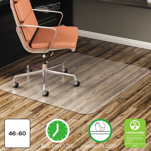 Alera Non-Stud Chair Mat, Hard, 36"x48", Clr - ALEMAT4660HFR