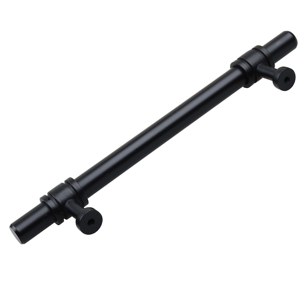 Gliderite Hardware 5-1/16 in. Center to Center Matte Black Barrel Ring Bar Pull - 4340-128-MB, 5PK - 4340-128-MB-5