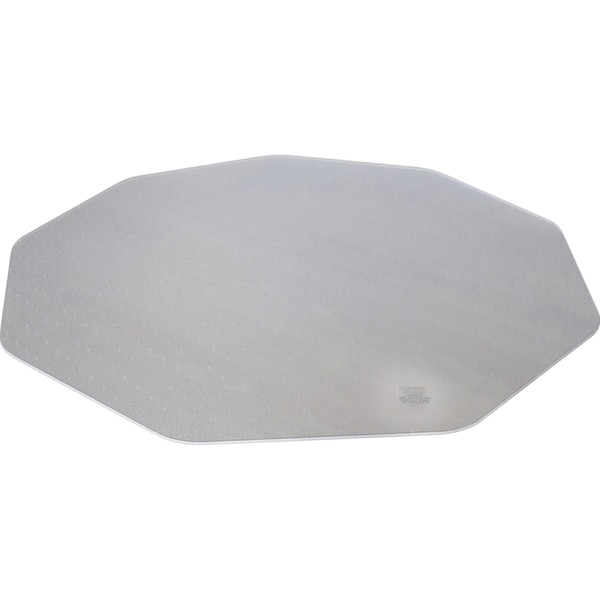 Floortex Chair Mat 38"x39", Nonagon Shape, Clear, for Hard Floor - FC121001009R