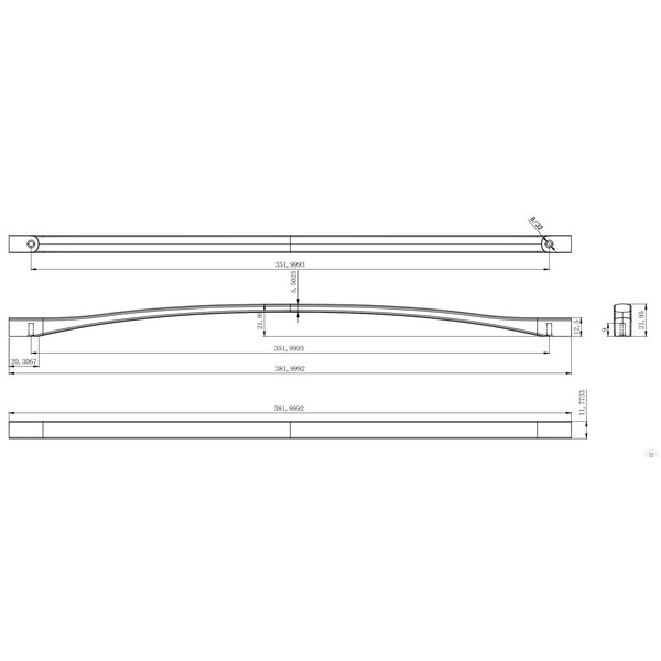 Richelieu 13 7/8-inch (352 mm) Center to Center Matte Black Contemporary Cabinet Pull - BP8232352900
