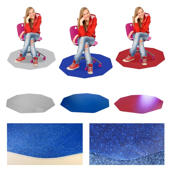Colortex 9Mat Polycarbonate 9-Sided Blue Chair Mat for Hard Floors - 38" x 39" - FC121001009RBL