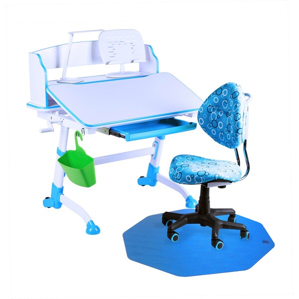 Colortex 9Mat Polycarbonate 9-Sided Blue Chair Mat for Hard Floors - 38" x 39" - FC121001009RBL