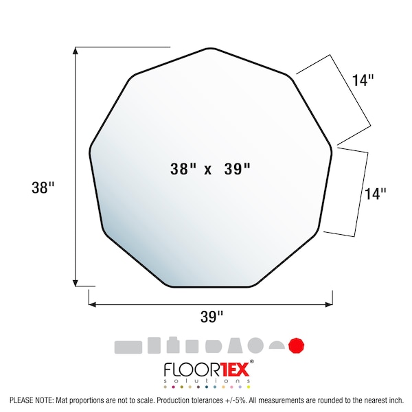 Colortex 9Mat Polycarbonate 9-Sided Blue Chair Mat for Hard Floors - 38" x 39" - FC121001009RBL