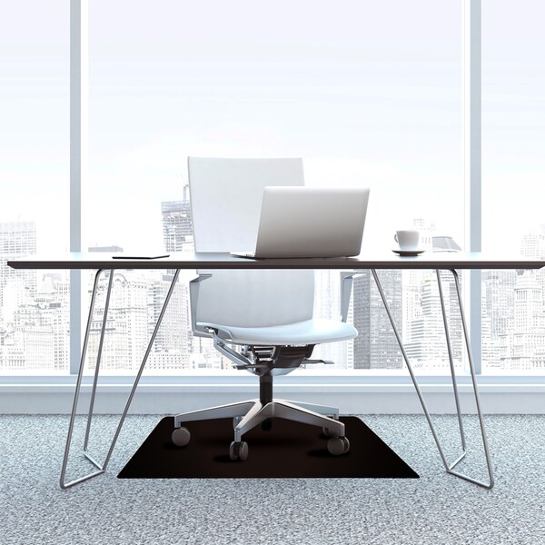 Floortex Advantagemat Black Vinyl Rectangular Chair Mat for Carpets - 29.5" x 47" - FC113047LEBV