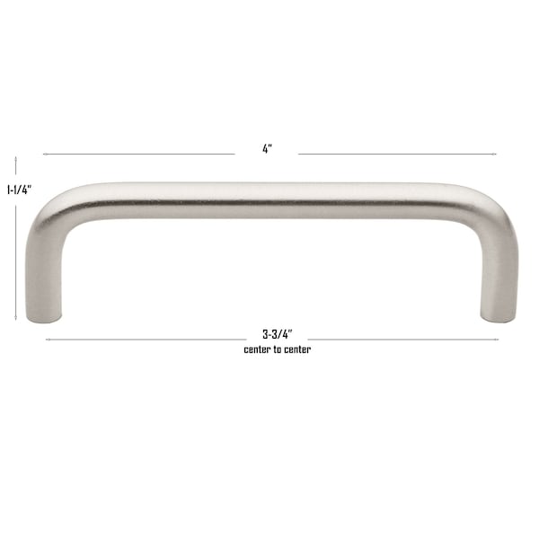 Gliderite Hardware 3-3/4 in. Center to Center Solid Steel Wire Pull - 5103-SS, 10PK - 5103-SS-10