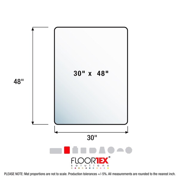Ecotex Enhanced Polymer Rectangular Chair Mat for Carpets up to 3/8" - 30" x 48" - FCECO113048EP