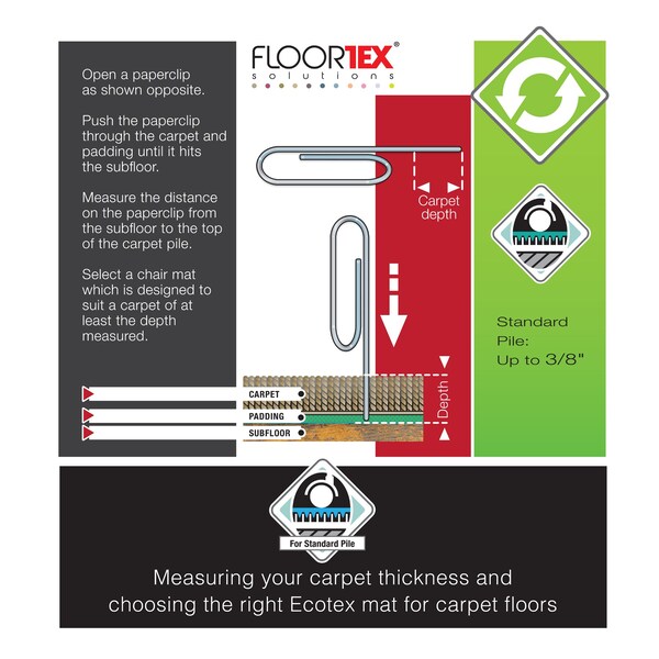 Ecotex Enhanced Polymer Rectangular Chair Mat for Carpets up to 3/8" - 30" x 48" - FCECO113048EP