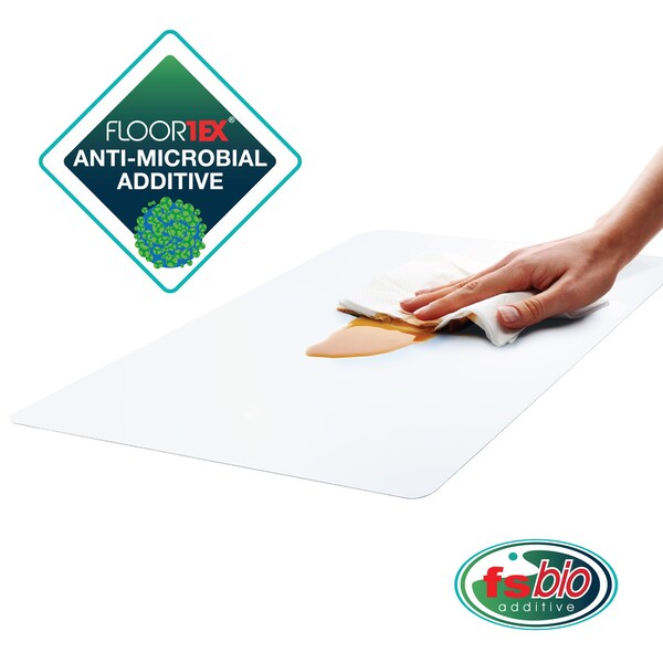 Floortex Desktex Pack of 4 Anti-Microbial Vinyl Rectangular Desk Mats - 12" x 18" - FPHMPM3046EV4