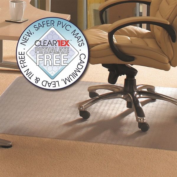 Floortex Advantagemat Phthalate Free Vinyl Rectangular Chair Mat for Carpets up to 1/4" - 48" x 60" - FRPF1115225EV