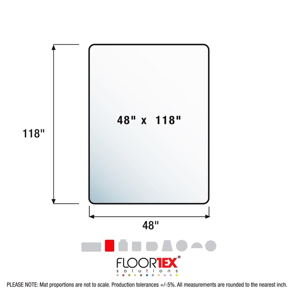Floortex Advantagemat Vinyl Rectangular Chair Mat for Carpets up to 1/4" - 48" x 118" - FR1130025EV
