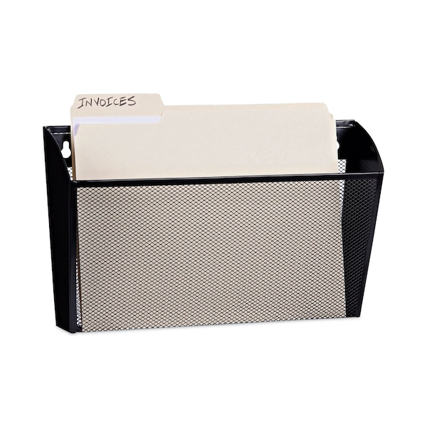 Universal Metal Mesh Wall FileSingle Pocket, 14 1/8 x 3 3/8 x 8 1/8, Letter, Blk - UNV20026