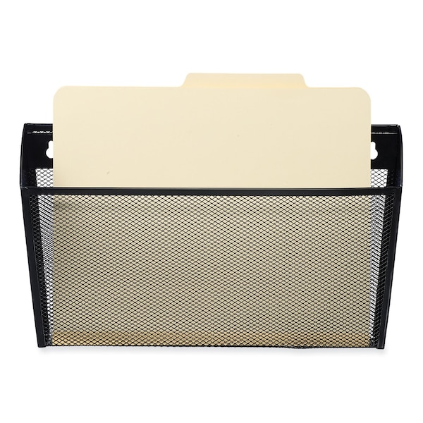 Universal Metal Mesh Wall FileSingle Pocket, 14 1/8 x 3 3/8 x 8 1/8, Letter, Blk - UNV20026