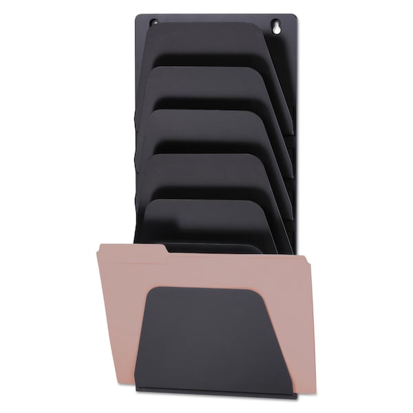 Officemate Wall File Holder, 7 Sections, Legal/Letter, Black - 21505