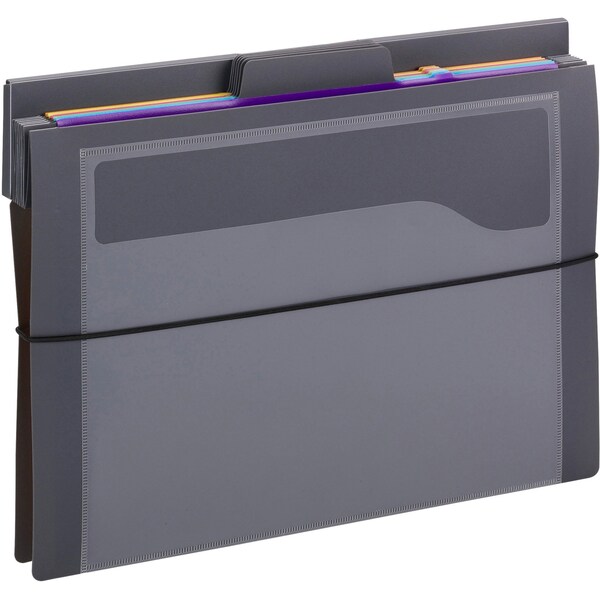 Smead Cascading Wall Organizer, 14 1/4 x 33, Letter, Gray w/6 Color Pockets - 92060